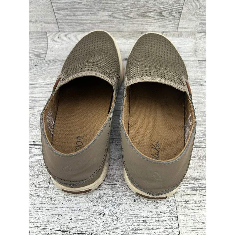Olukai Pehuea Mesh Slip On Sneakers Olive Green Womens Size 6.5‎
